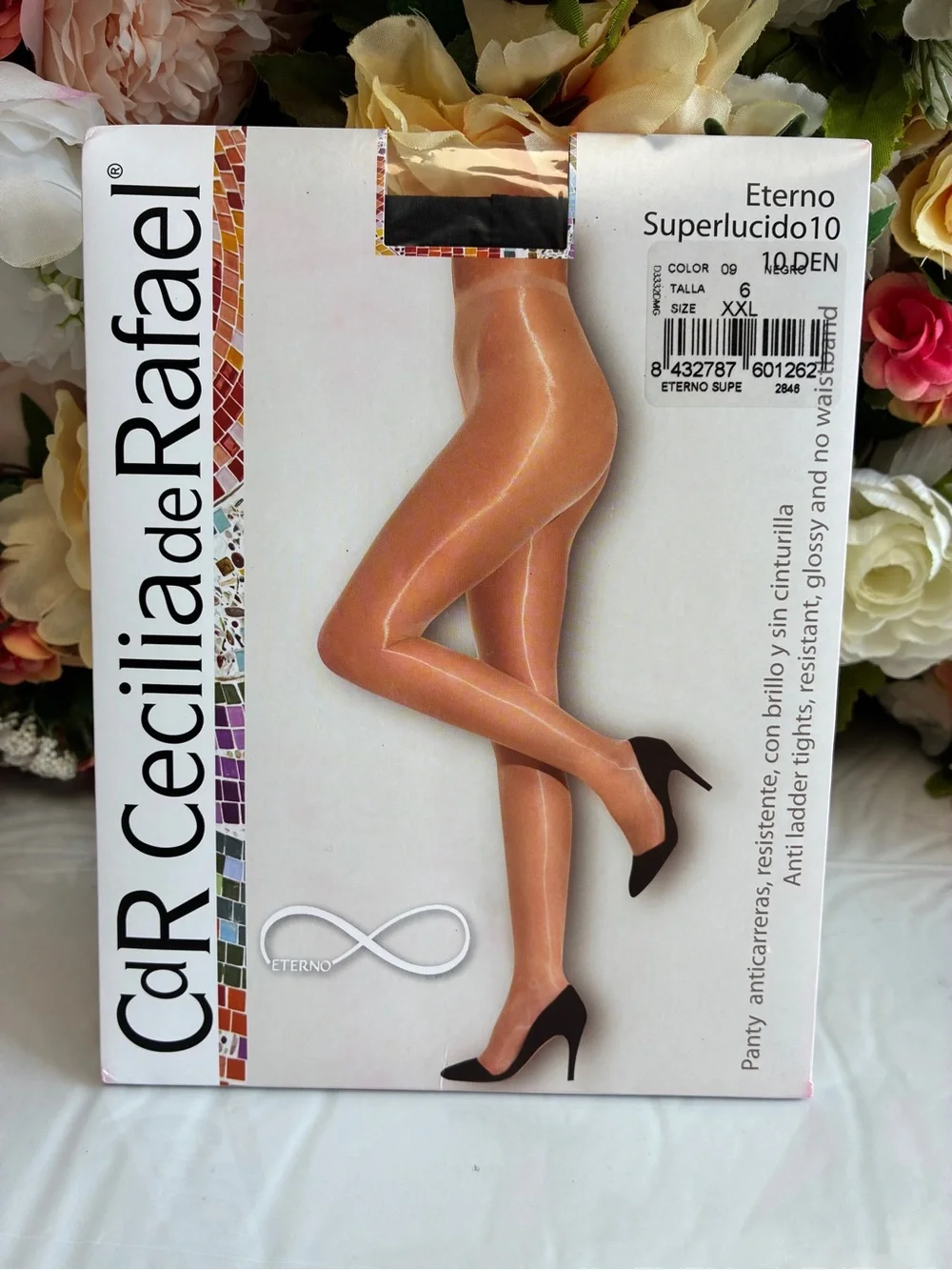 Cecilia de Rafael Eterno Superlucido 10 Glossy Tights Negro Black XXL Waistless
